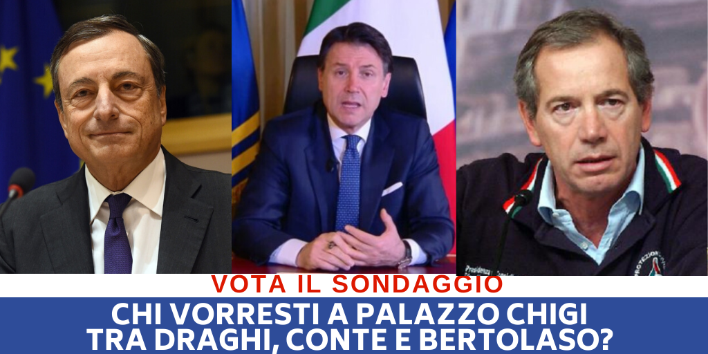 Draghi, Conte o Bertolaso, chi vorresti a palazzo Chigi?